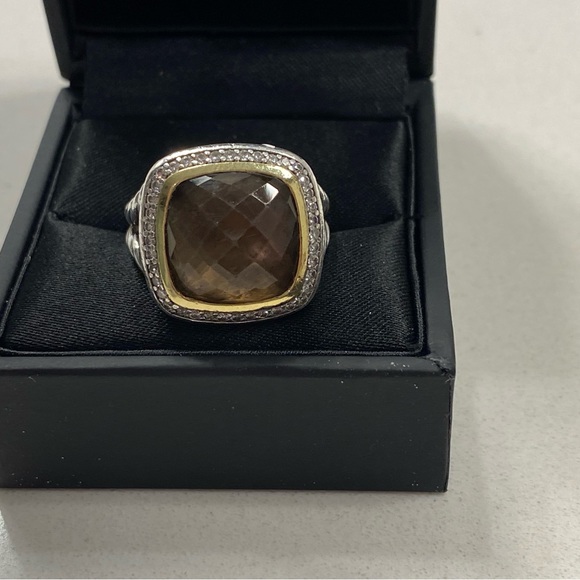 David Yurman- Albion Smokey Quartz Diamond Ring with Gold and Diamonds. - Picture 3 of 8